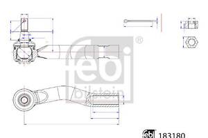 FEBI BILSTEIN 183180 Наконечник тяги рульової (R) Toyota Corolla 19-/Prius 15-