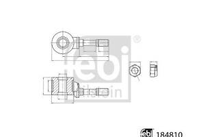 FEBI BILSTEIN 184810 Тяга стабілізатора (переднього) VW Caddy II 1.6/1.9TDI 95-04 (L=97.5mm)
