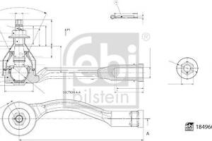 FEBI BILSTEIN 184966 Наконечник тяги рульової (L) Santa Fe IV 18-20