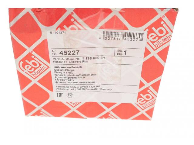 FEBI BILSTEIN 45227 Фланець системи охолодження Ford Connect 1.8 TDCI 02- (з термостатом та ущільненням) - Фото 9