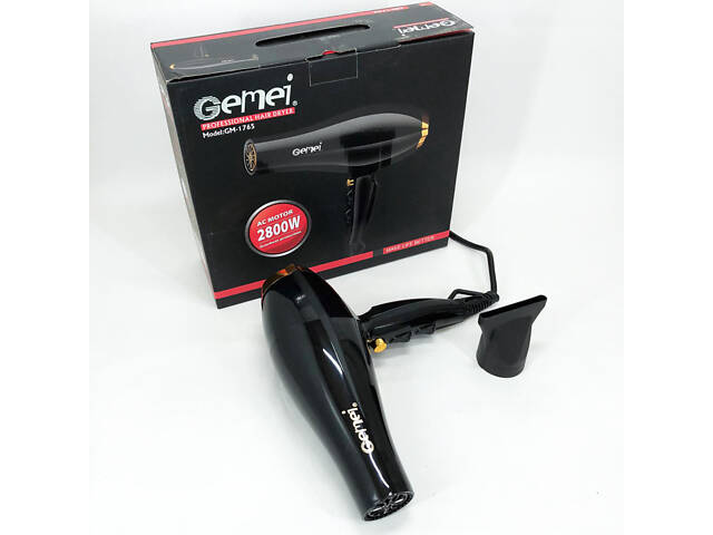 Фен Gemei GM-1765 Професійний фен для волосся дві швидкості та три режими для сушіння та укладання волосся - Фото 2