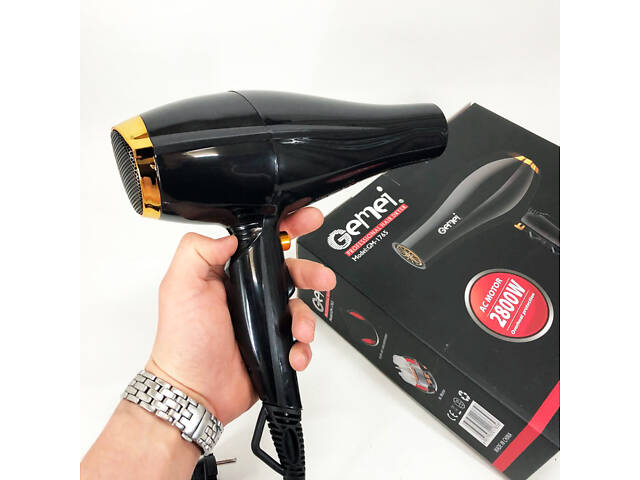 Фен Gemei GM-1765 Професійний фен для волосся дві швидкості та три режими для сушіння та укладання волосся - Фото 3