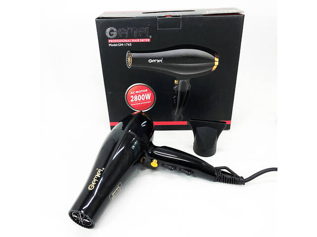 Фен Gemei GM-1765 Професійний фен для волосся дві швидкості та три режими для сушіння та укладання волосся - Фото 5