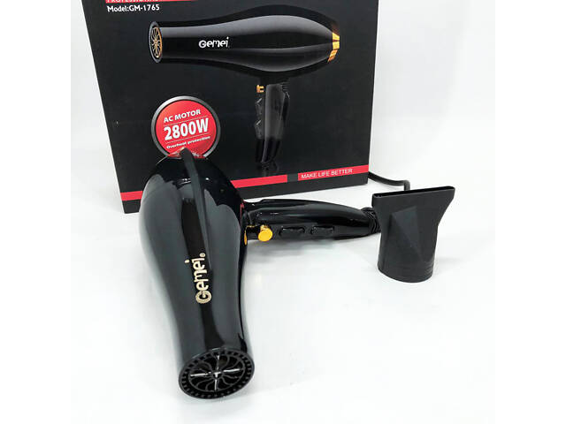 Фен Gemei GM-1765 Професійний фен для волосся дві швидкості та три режими для сушіння та укладання волосся - Фото 9