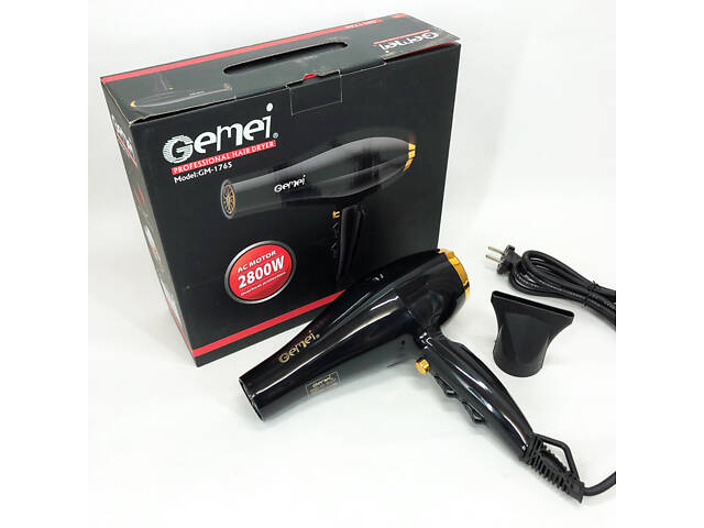 Фен Gemei GM-1765 Професійний фен для волосся дві швидкості та три режими для сушіння та укладання волосся - Фото 10