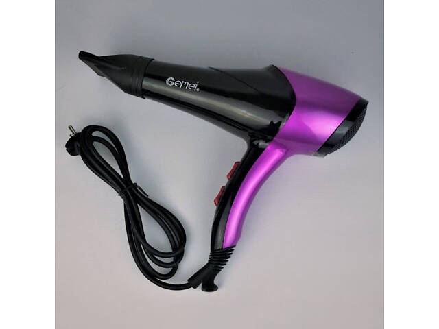 Фен GEMEI GM-1766 2.6 кВт АС, жіночий фен для волосся, електрофен для волосся. Колір: фіолетовий - Фото 4