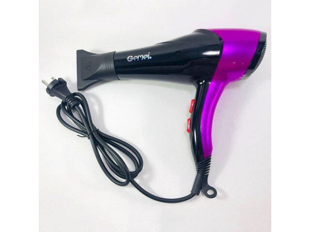 Фен GEMEI GM-1766 2.6 кВт АС, жіночий фен для волосся, електрофен для волосся. Колір: фіолетовий - Фото 8