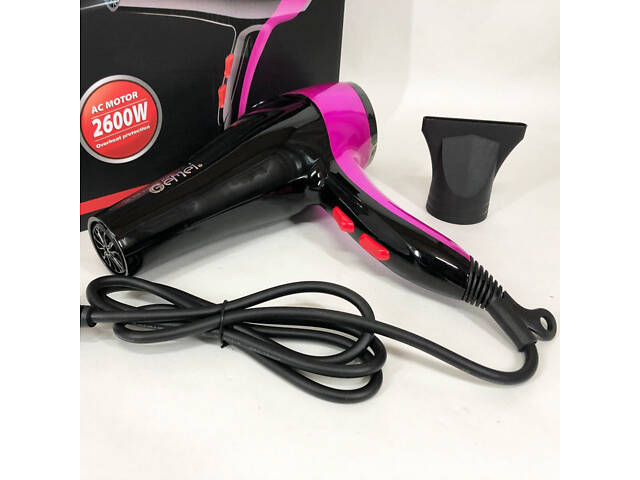Фен GEMEI GM-1766 2.6 кВт АС, жіночий фен для волосся, електрофен для волосся. Колір: фіолетовий - Фото 10
