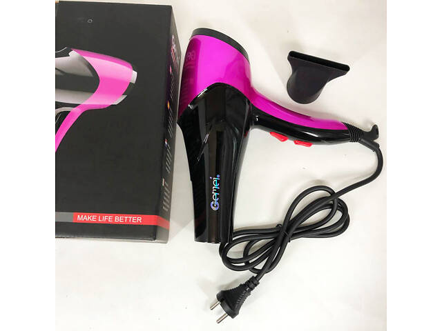 Фен GEMEI GM-1766 2.6 кВт АС, жіночий фен для волосся, електрофен для волосся. Колір: фіолетовий - Фото 12
