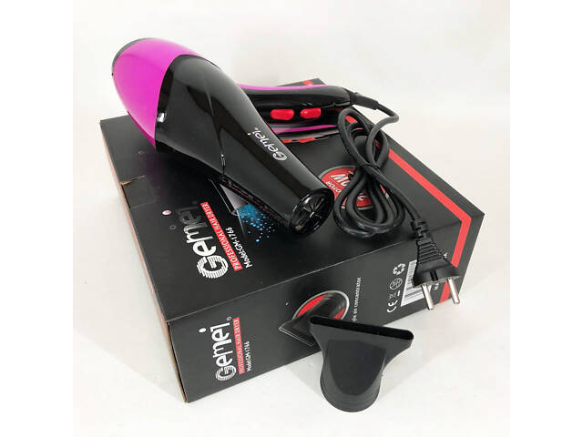 Фен GEMEI GM-1766 2.6 кВт АС, жіночий фен для волосся, електрофен для волосся. Колір: фіолетовий - Фото 13