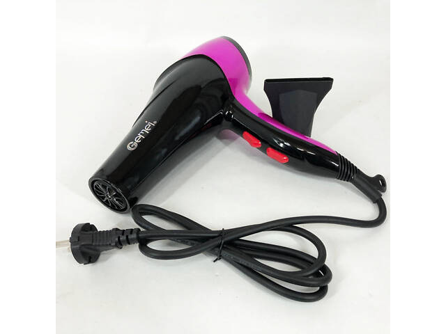 Фен GEMEI GM-1766 2.6 кВт АС, жіночий фен для волосся, електрофен для волосся. Колір: фіолетовий - Фото 14