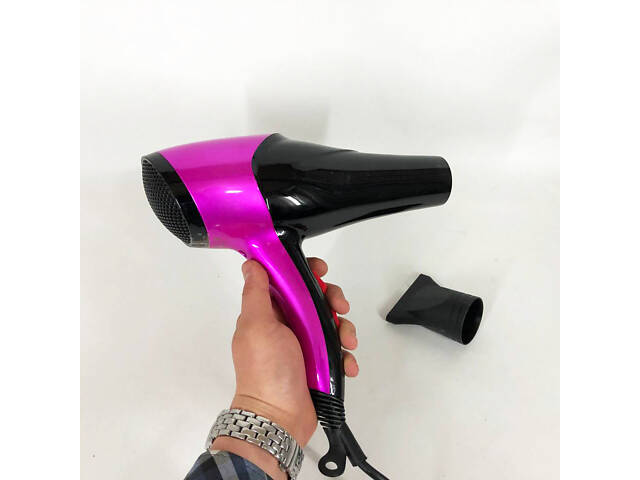 Фен GEMEI GM-1766 2.6 кВт АС, жіночий фен для волосся, електрофен для волосся. Колір: фіолетовий - Фото 16