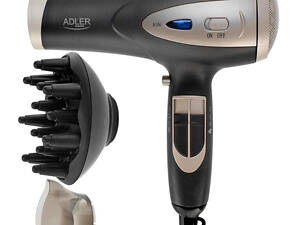 Фен з іонізацією та дифузором Adler AD 2248 grey 2400Вт