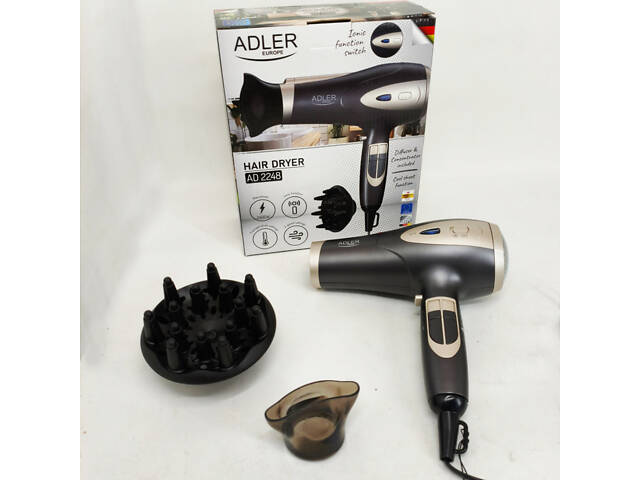 Фен з іонізацією та дифузором Adler AD 2248 grey 2400Вт - Фото 3