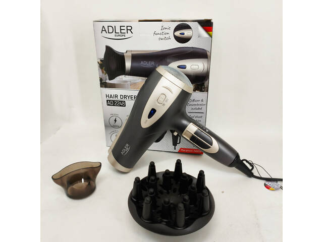 Фен з іонізацією та дифузором Adler AD 2248 grey 2400Вт - Фото 8