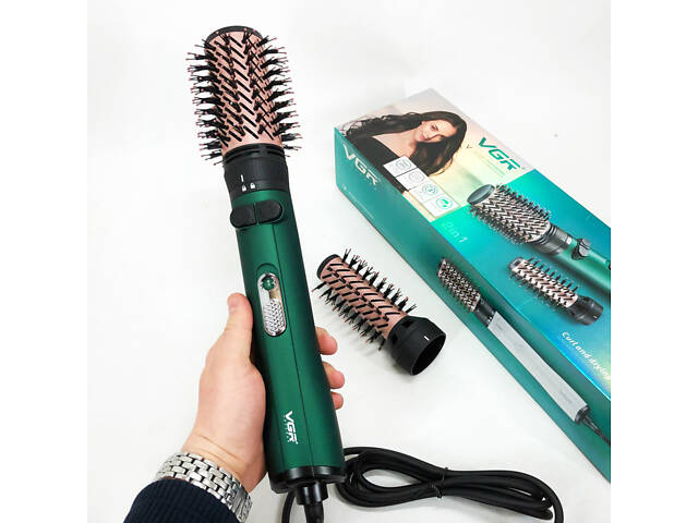 Фен щітка для волосся 2 в 1 VGR V-498, стайлер браш, Фен для красивого укладання волосся, Фен для ламкого волосся - Фото 5