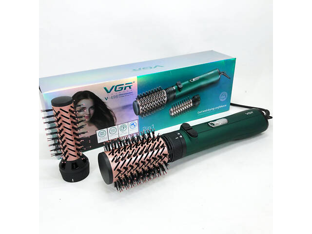 Фен щітка для волосся 2 в 1 VGR V-498, стайлер браш, Фен для красивого укладання волосся, Фен для ламкого волосся - Фото 7