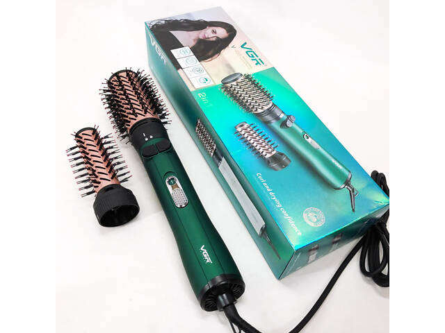 Фен щітка для волосся 2 в 1 VGR V-498, стайлер браш, Фен для красивого укладання волосся, Фен для ламкого волосся - Фото 13
