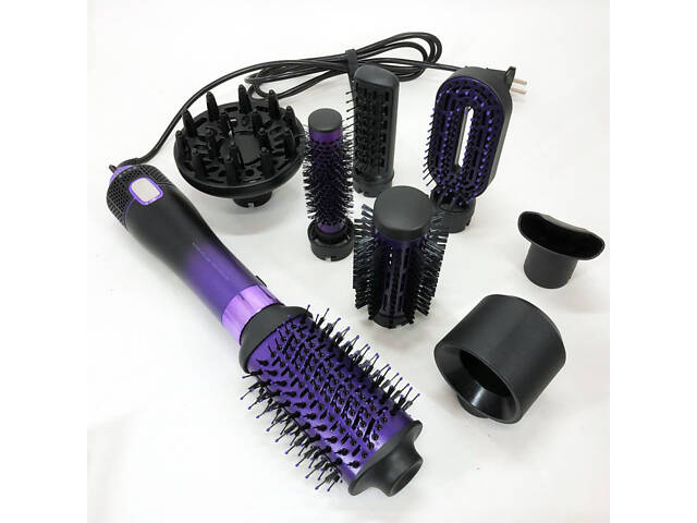 Фен-щітка стайлер VGR 8 в 1 V-488. Колір: фіолетовий - Фото 4