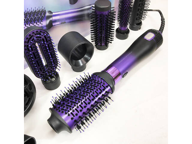 Фен-щітка стайлер VGR 8 в 1 V-488. Колір: фіолетовий - Фото 14