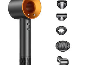 Фен стайлер для волос 5 в 1 Supersonic Premium 1600 Вт 5 насадок, золото