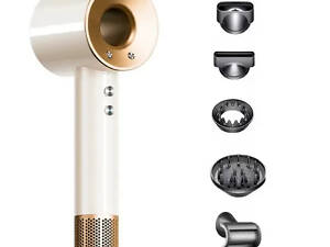 Фен стайлер для волос 5 в 1 Supersonic Premium 1600 Вт 5 насадок, белый