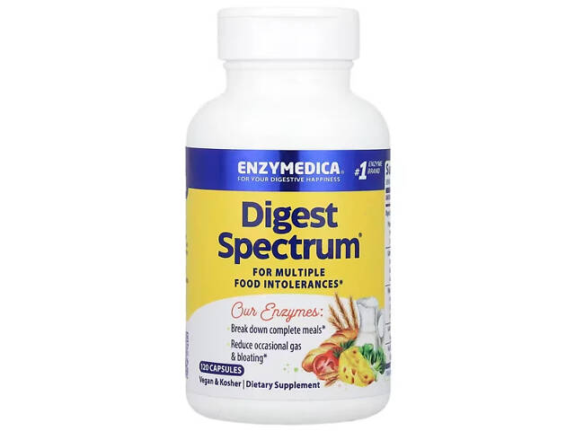 Ферменты от пищевой непереносимости, Digest Spectrum, Enzymedica, для веганов, 120 капсул - Фото NaN Ферменты от пищевой непереносимости, Digest Spectrum, Enzymedica, для веганов, 120 капсул - Фото NaN