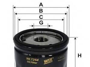 Фильтр масляный WIX FILTERS WL7254 на RENAULT MEGANE CC (EZ0/1_)