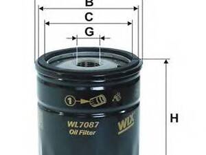 фильтр масляный WIX FILTERS WL7087 на OPEL KADETT D (31_-34_, 41_-44_)