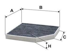 Фильтр салона Audi A4/A6 1.8-4.2TFSI 07- (угольный)