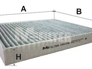 Фільтр салону MFILTER K9103C вугільний