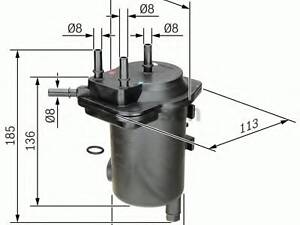 Фильтр топливный (с отверстием под датчик) 1.5dCi Nissan Almera 03-, Kubistar 03-, Micra 03-10, Note 06- /Renault Clio 01-