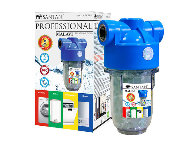 Фільтр від накипу SANTAN Malavi 2PS (для бойлерів, пральних та посудомийних машин, газових котлів) - Фото 1