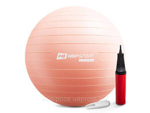 Фітбол Hop-Sport 75см рожевий + насос 2020, Оригінал!