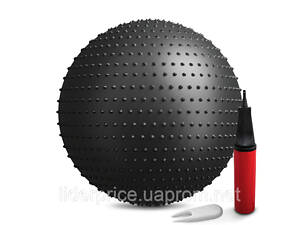 Фитбол массажный Hop-Sport 65см черный + насос, Оригинал!