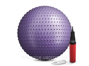 Фитбол массажный Hop-Sport 65см фиолетовый + насос, Оригинал!