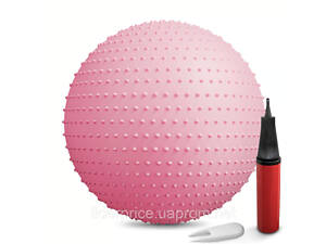Фитбол массажный Hop-Sport 65см розовый + насос, Оригинал!