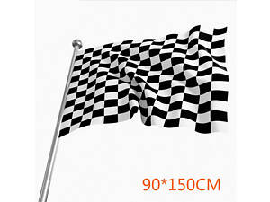 Прапор гоночний 150*90 см. Фінішний прапор RESTEQ. картатий прапор. Прапор у чорно-білу шашку. Прапор Фініш