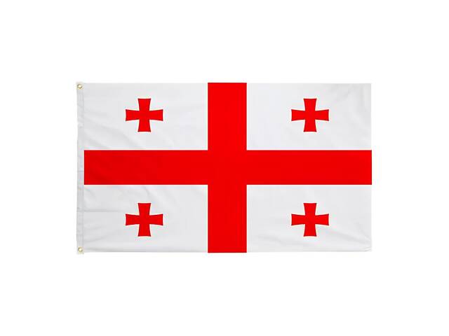 Прапор Грузії RESTEQ 150×90 см — біло-червоний грузинський прапор Georgia з поліестеру, міцний прапор для дому, вулиці та заходів - Фото 1