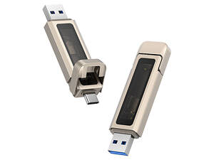 Флеш-накопитель Usams US-ZB274 2in1 USB 3.2 + Type-C GEN1 Dual Ports Aluminum Alloy 5G – 128GB Silver