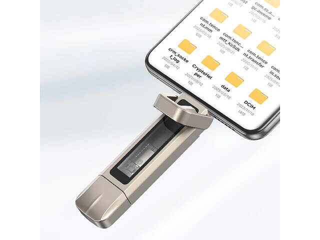 Флеш-накопитель Usams US-ZB274 2in1 USB 3.2 + Type-C GEN1 Dual Ports Aluminum Alloy 5G – 128GB Silver - Фото 7