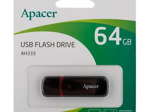 Флеш память Apacer AH333 USB 2.0 64GB Black