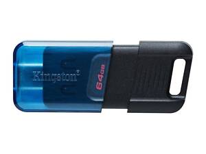 Флеш память USB Kingston DT 80M Type C 64 GB USB 3.2 Black-Blue (34428_3340691)