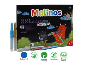 Фломастери та аерографи металік Malinos Metallic XXL 16 (8+8 шт)