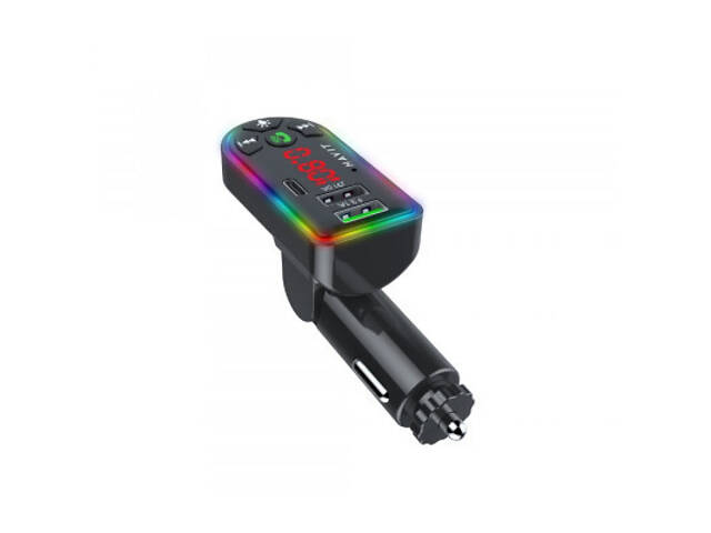 FM-модулятор Havit HV-FM813BT 2USB+USB-C RGB Black (HV-FM813BT Black) - Фото 3