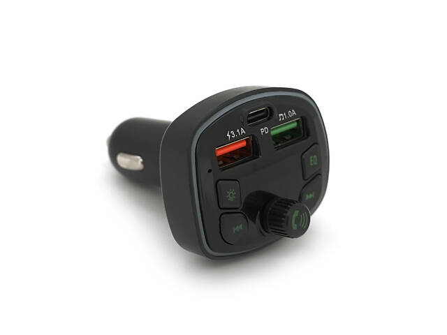 FM-модулятор Q7 з еквалайзером, 3.1 A, PD18W, USB, TF, 55.5х41.5х37.5 - Фото 1