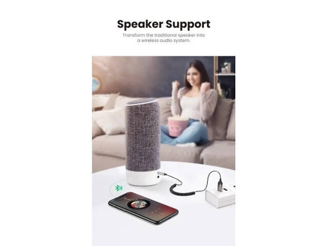 FM-модулятор Ugreen Bluetooth 5.0 Aux з мікрофоном CM309 UGREEN Black (70601) - Фото 3