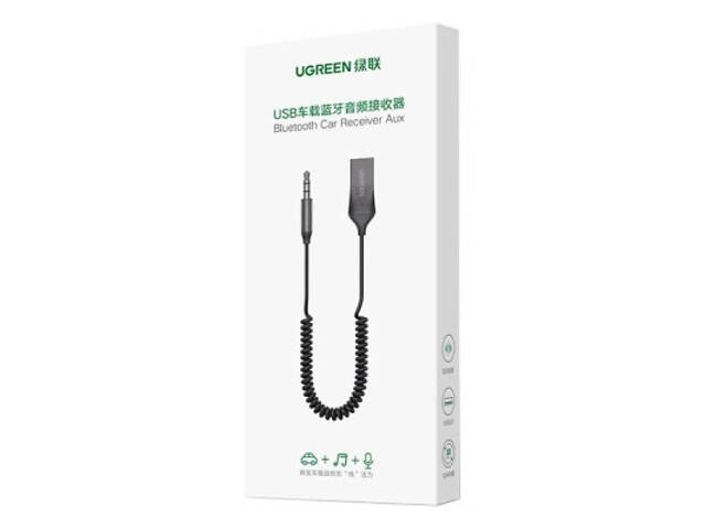 FM-модулятор Ugreen Bluetooth 5.0 Aux з мікрофоном CM309 UGREEN Black (70601) - Фото 7