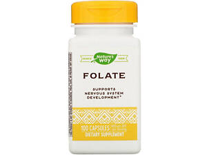 Фолиевая кислота, Folate, Nature's Way, 800 мкг, 100 капсул