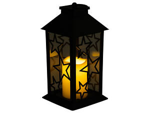 Фонарь декоративный 14×14×30 (см) подвесной с LED подсветкой Черный CR-3-2